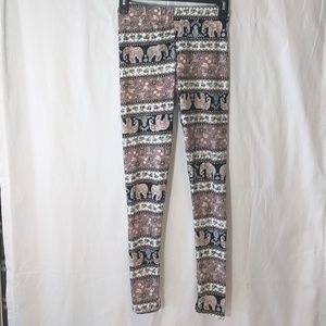 Super Soft Leggings Mauve / Black / Cream Medium